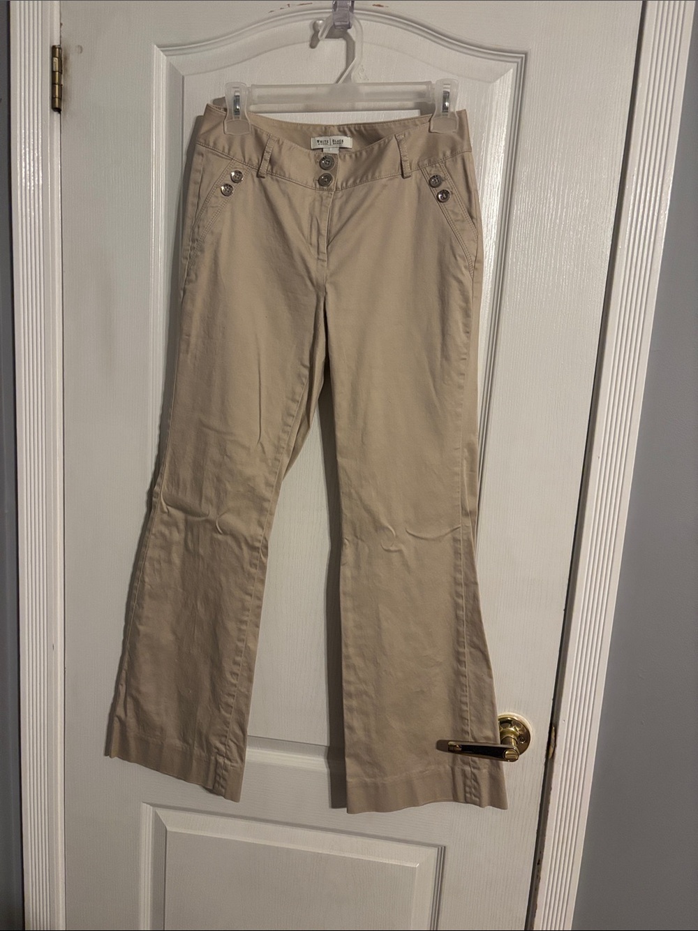White House Black Market Beige Wide-Leg khaki dress pants